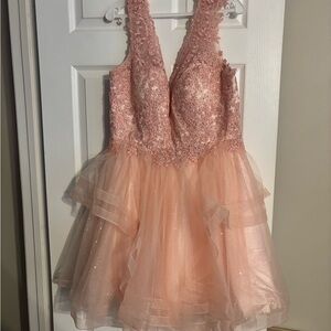 Elegant Pink Lace Dress
